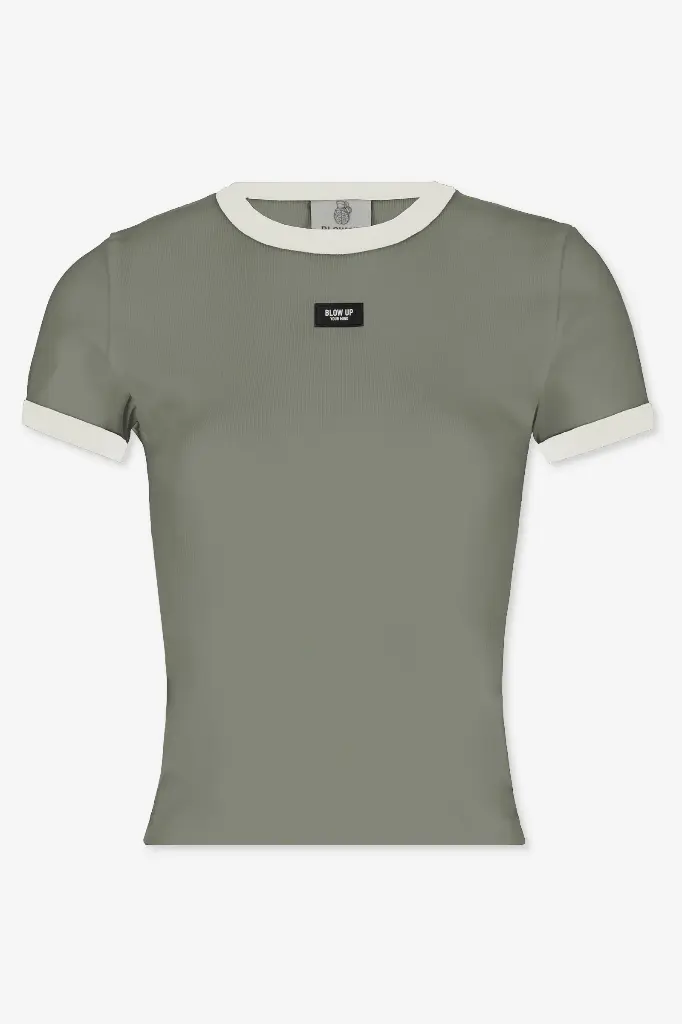 CROP TOP BLOW UP SHORT SLEEVE GREEN
