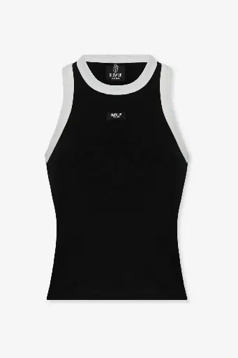 CROP TOP BLOW UP BLACK TANK TOP